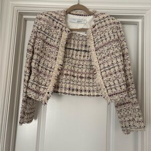 IRO Cream and Black Tweed Blazer